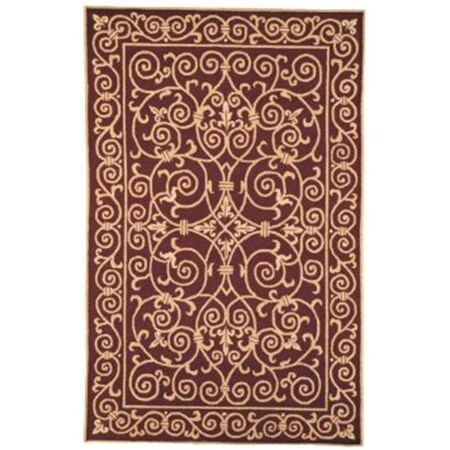 Safavieh 2 ft. - 6 in. x 12 ft. Runner- Transitional Chelsea Burgundy Hand Hooked Rug HK11C-212